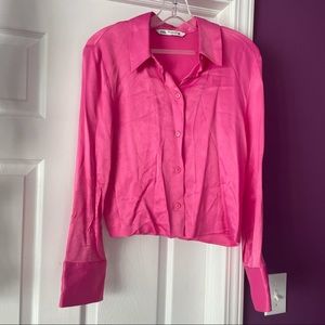 Zara pink button down shirt